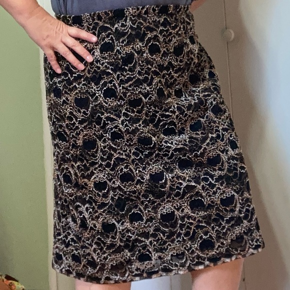 ISABEL + NINA Gold Silver Thread Embroidered Iridescent Skirt Womens 14 - Picture 2 of 10